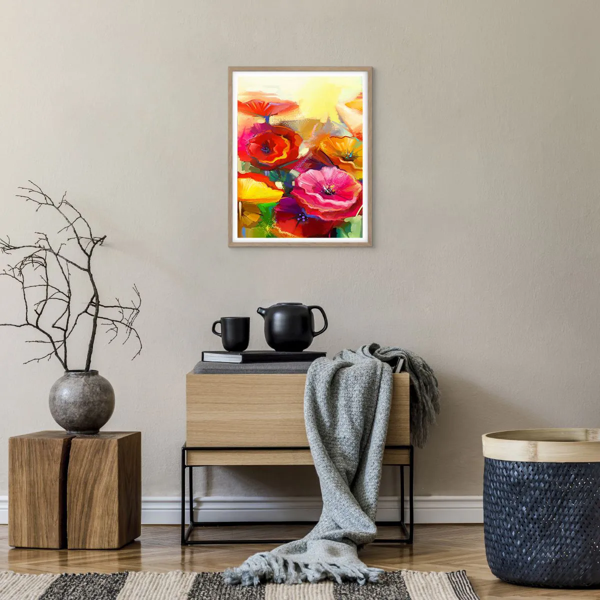 Poszter világos tölgy keretben - Nem csak piros - 40x50 cm