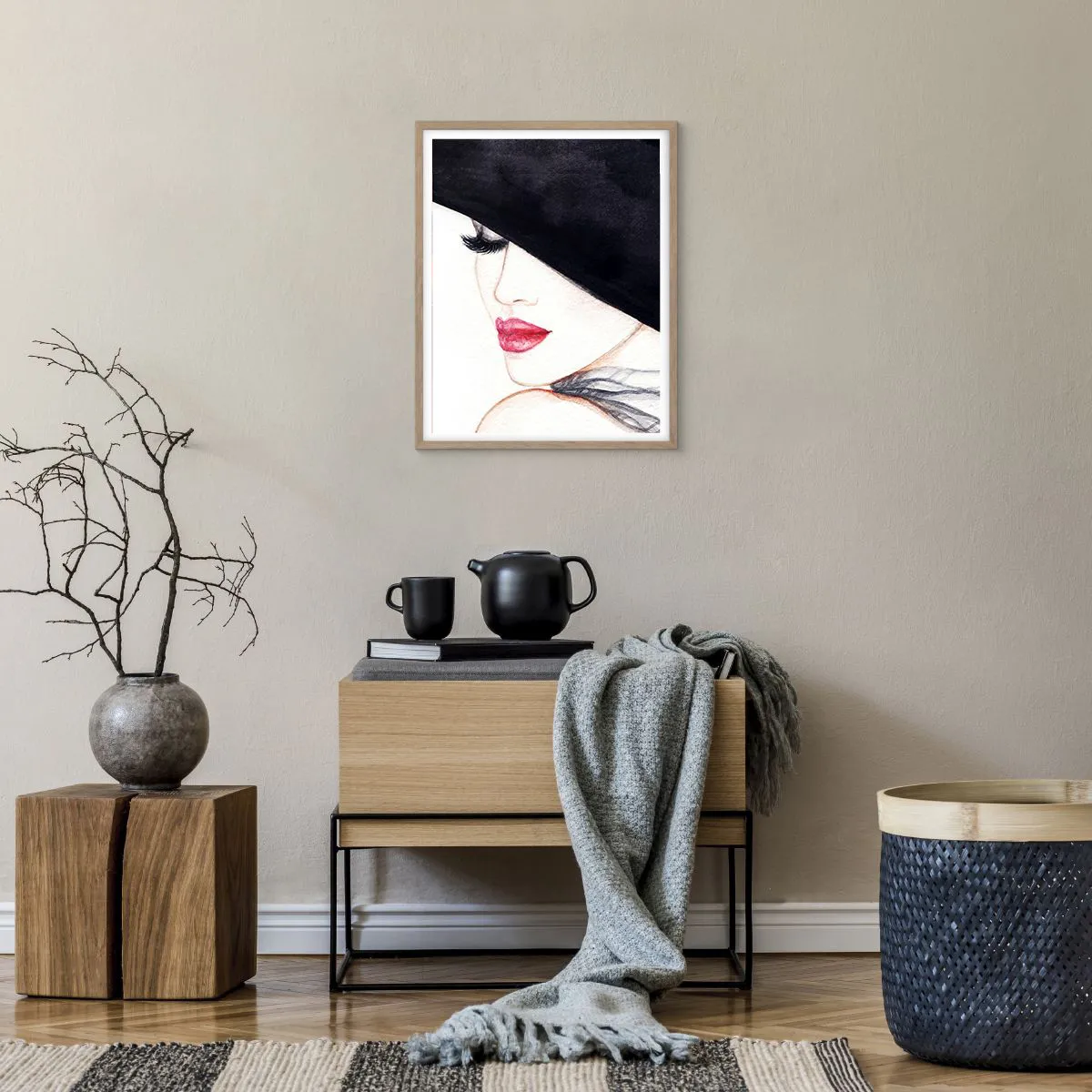 Pôster com moldura de carvalho claro - Elegância e sensualidade - 40x50 cm