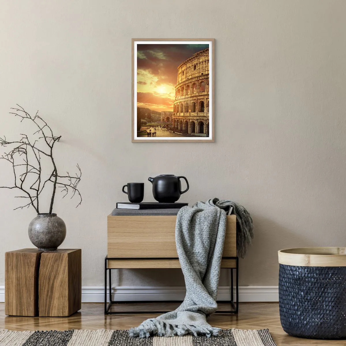 Plakat i ramme af lyst egetræ - Kolossalt indtryk - 40x50 cm