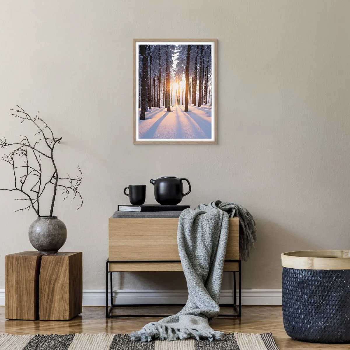 Poster în ramă de stejar deschis - În mod clar în alb și negru - 40x50 cm