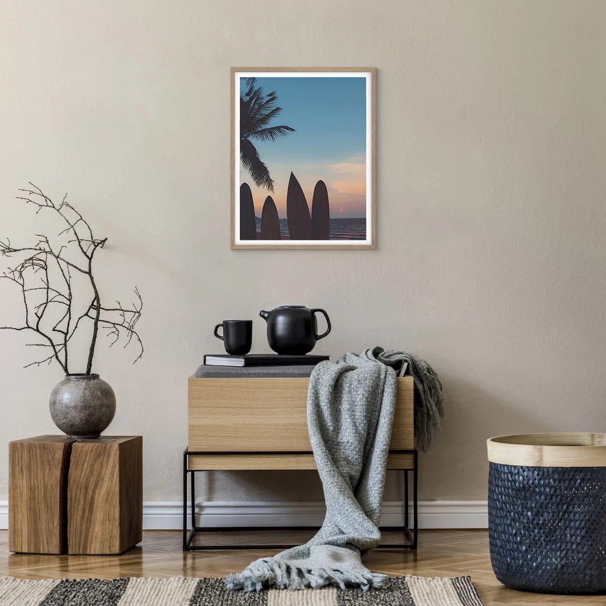 Poster in light oak frame - Tomorrow Will Be Fun Too - 40x50 cm