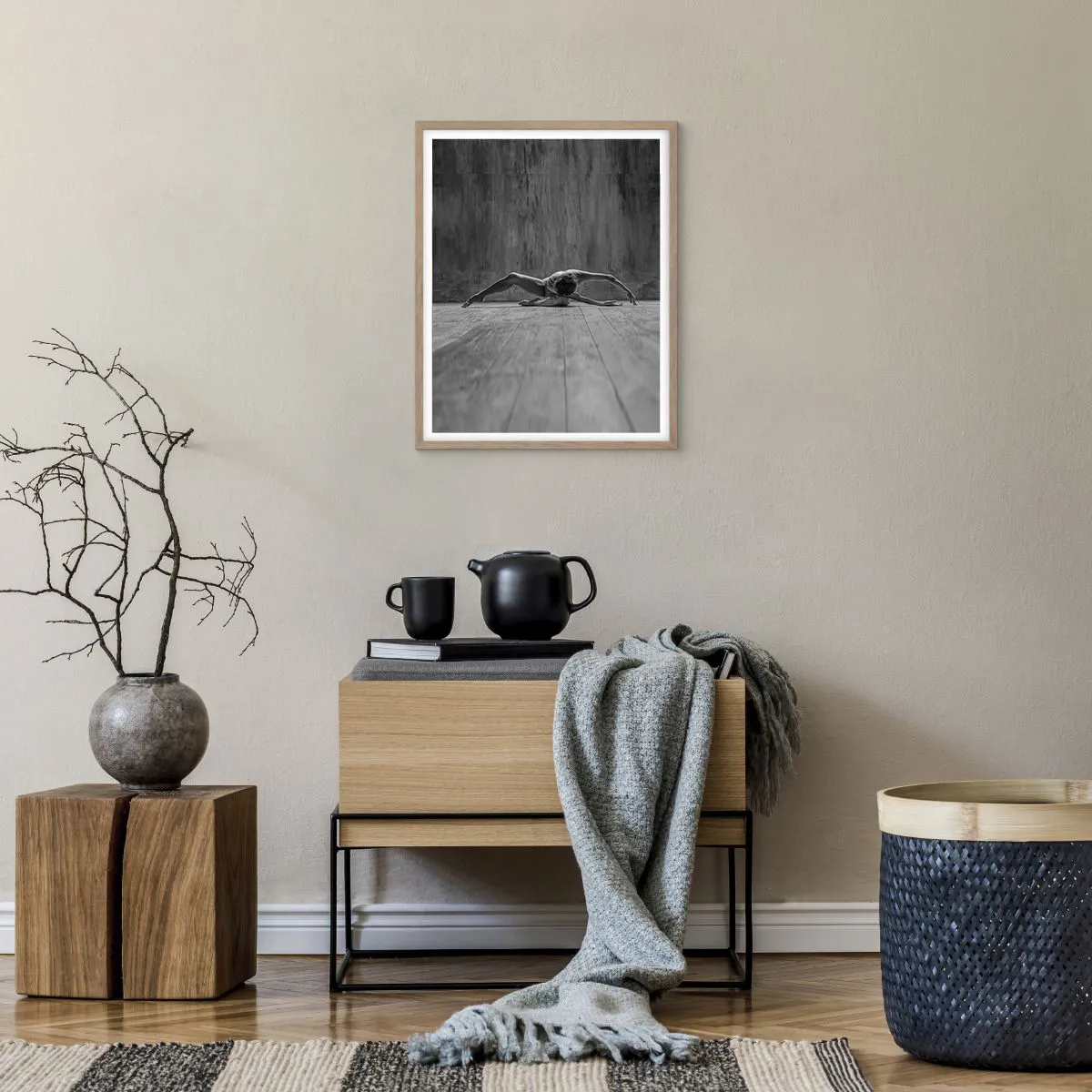 Pôster com moldura de carvalho claro - Simetria encontrada - 40x50 cm