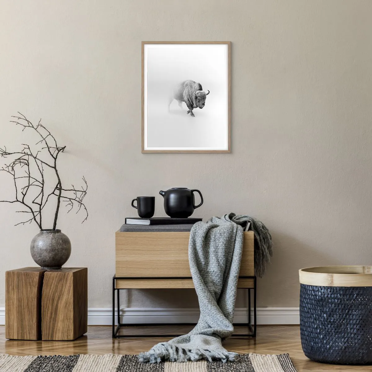 Póster en marco roble claro - Rey de la pradera - 40x50 cm