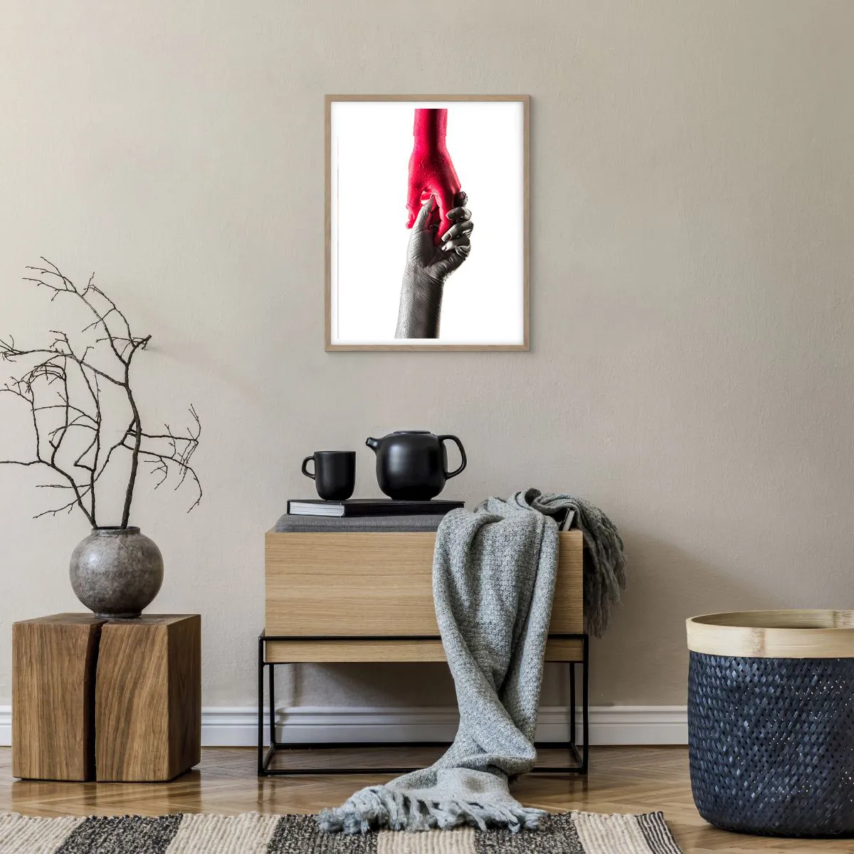 Poster in light oak frame - Together, although Different - 40x50 cm