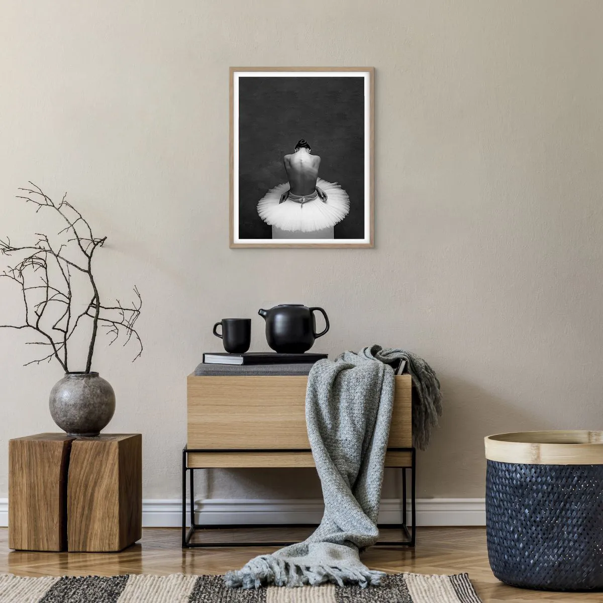 Pôster com moldura de carvalho claro - Está a florescer - 40x50 cm