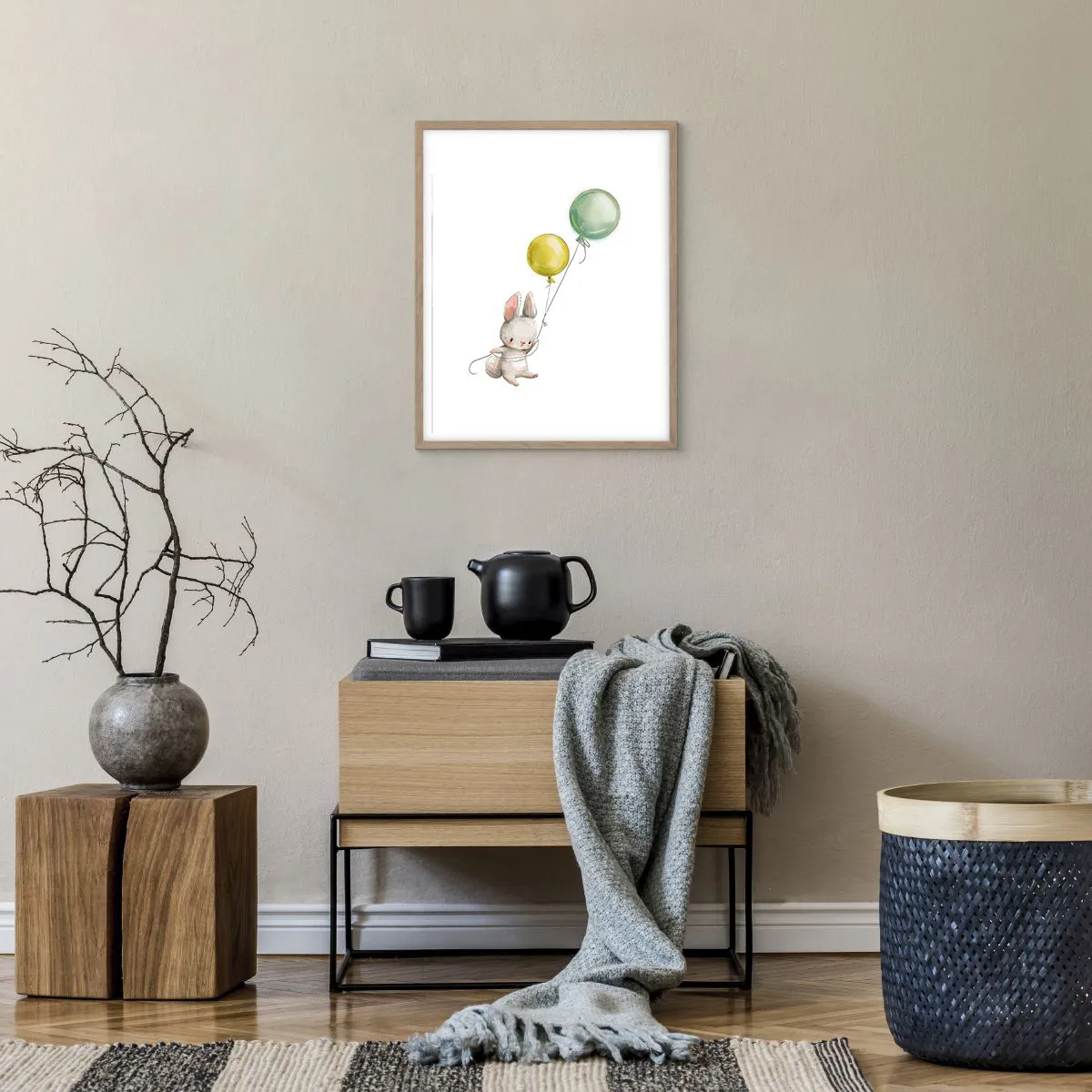 Poster in einem Rahmen aus heller Eiche - Ich werde auch fliegen! - 40x50 cm