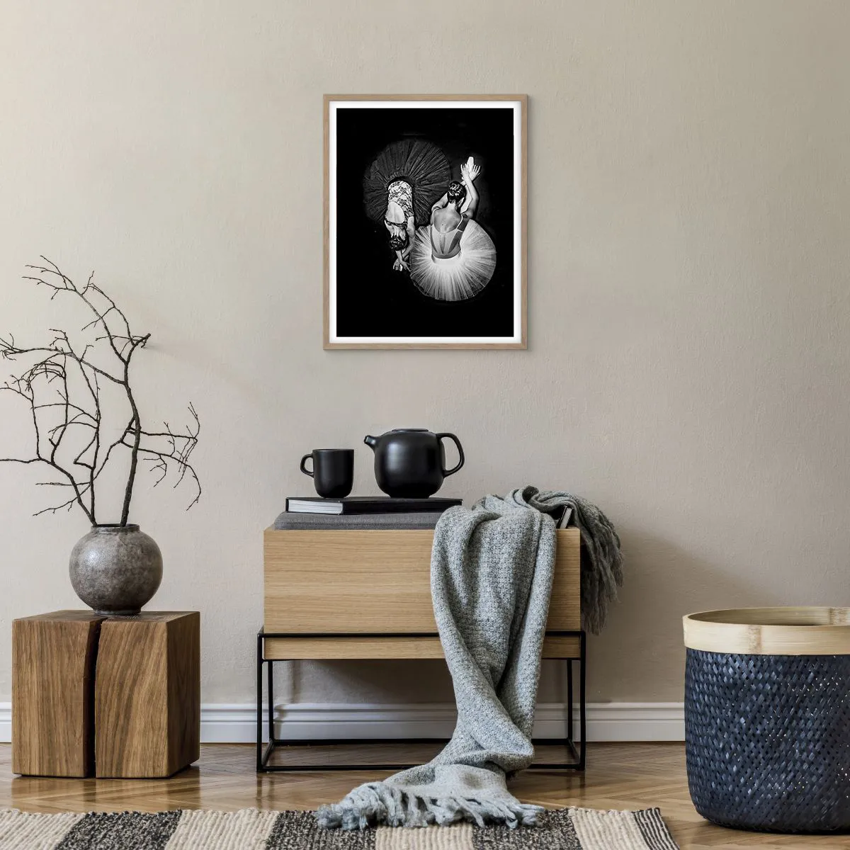 Poster in einem Rahmen aus heller Eiche - Jin und Jang – perfekte Balance - 40x50 cm