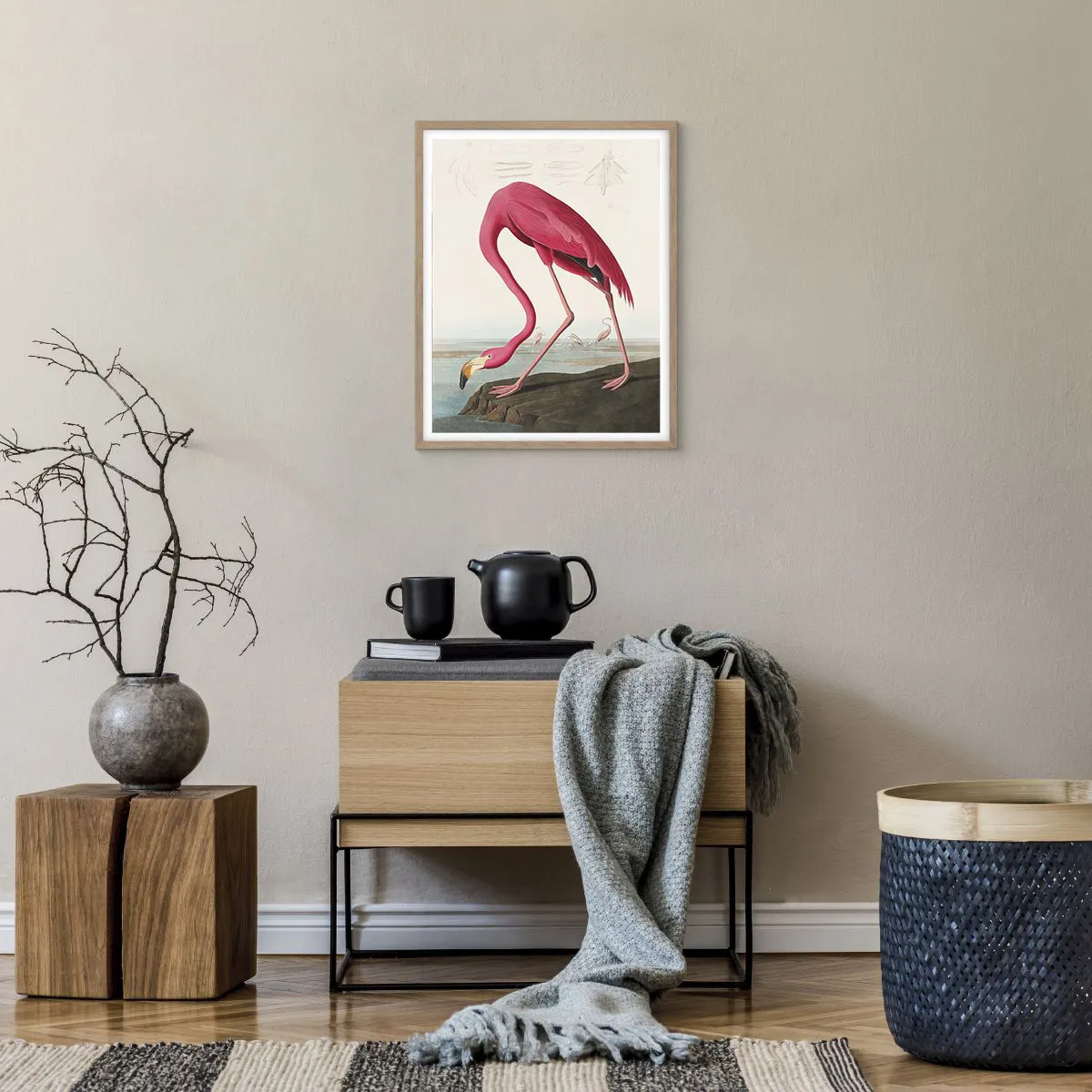 Plakat i ramme af lyst egetræ - Et forbløffende væsen - 40x50 cm