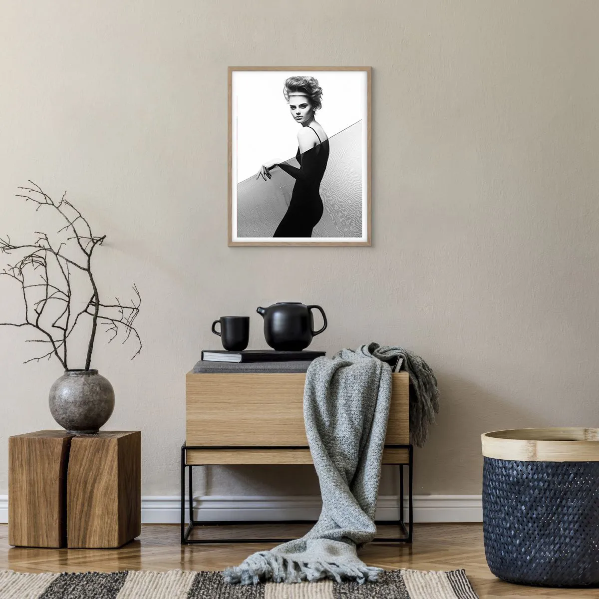 Plakat w ramie jasny dąb - Magnetyczne spojrzenie - 40x50 cm