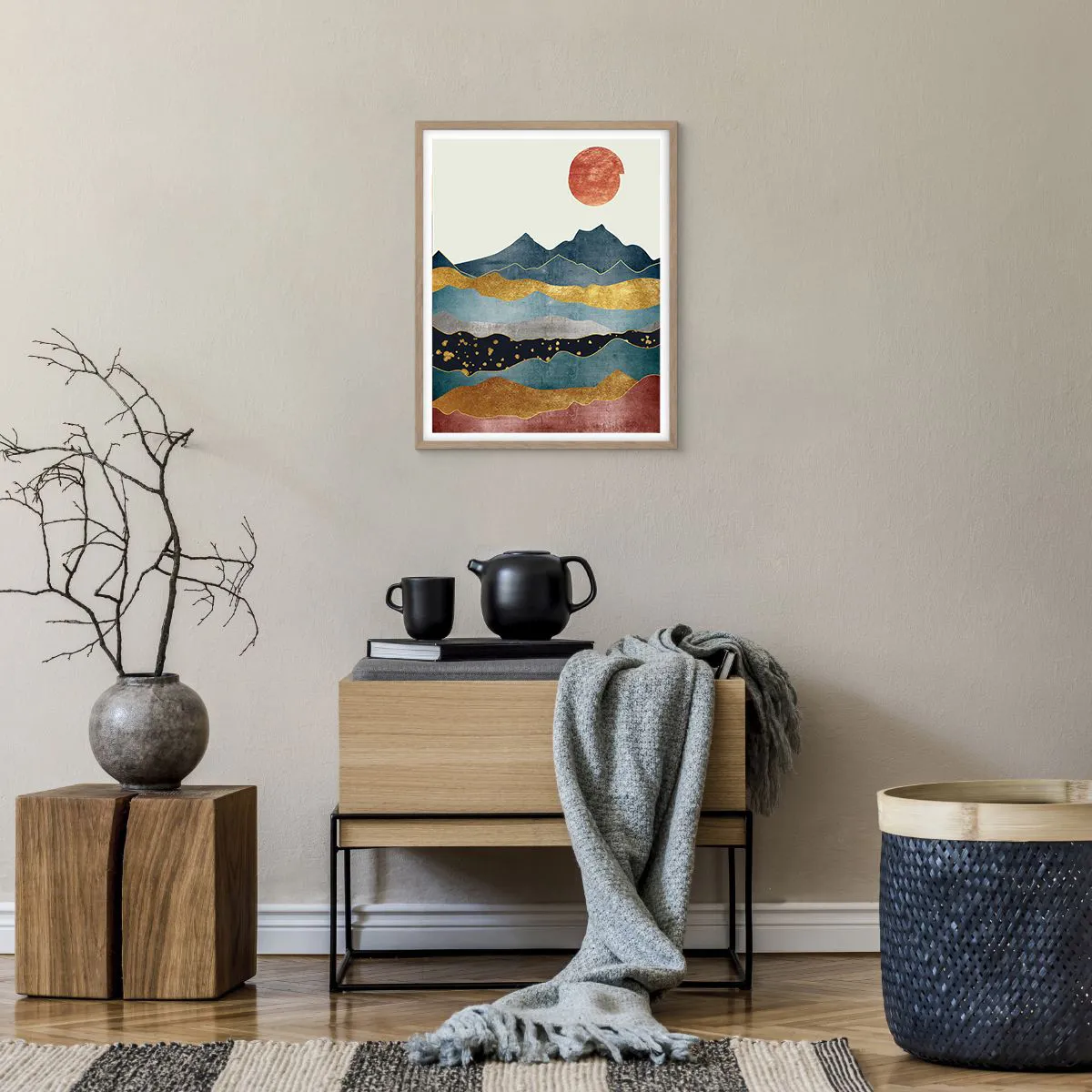 Poster în ramă de stejar deschis - Secțiunea transversală a lumii - 40x50 cm