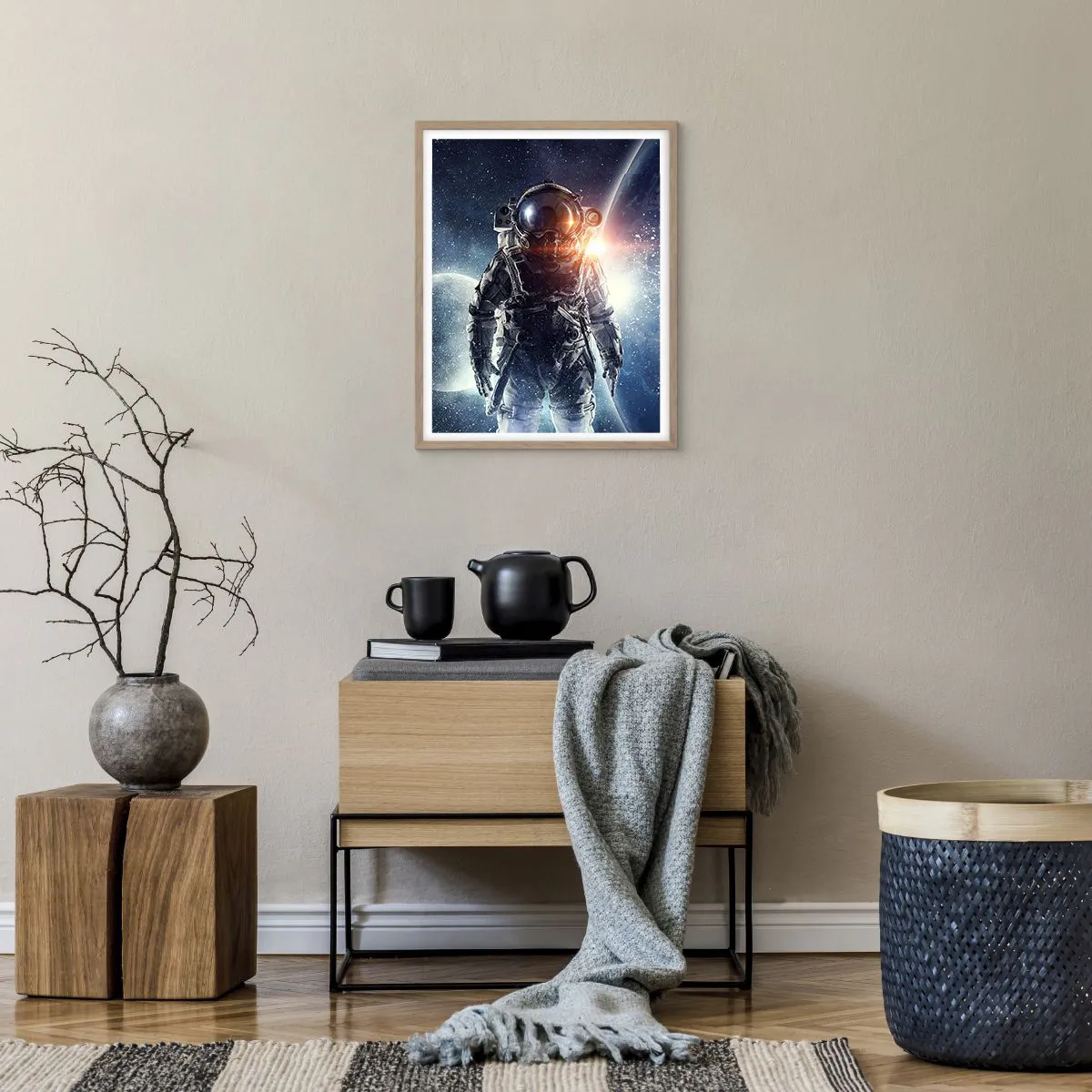 Poster in light oak frame - Space Adventure - 40x50 cm