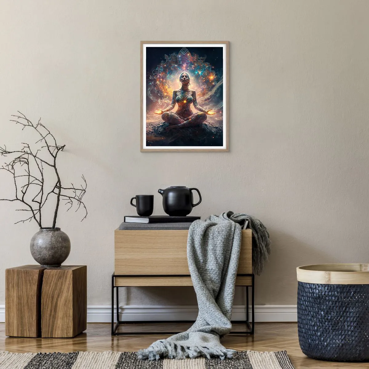 Poster in light oak frame - Good Energy Flow - 40x50 cm