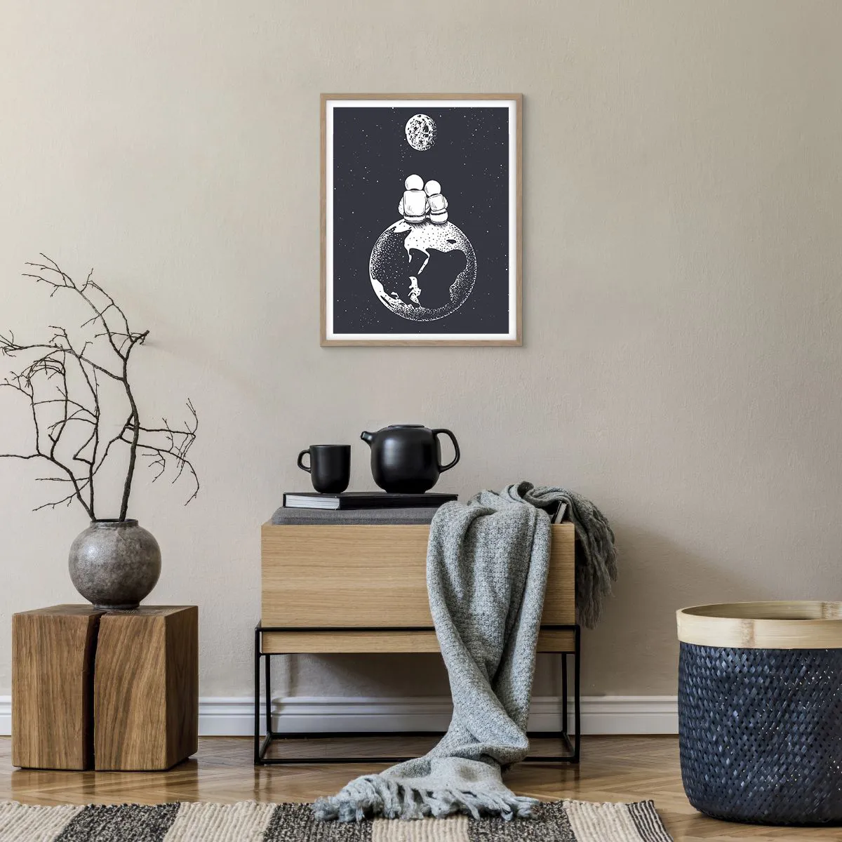 Póster en marco roble claro - Una historia de amor cósmico - 40x50 cm