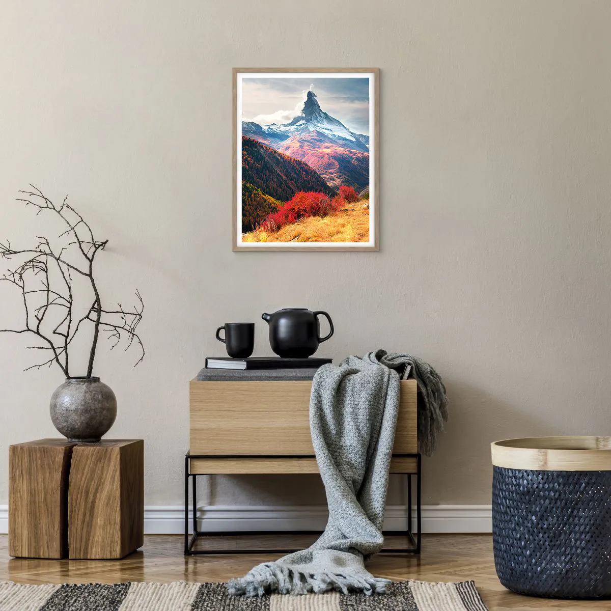 Affisch i ram av ljusek - Alpin höst - 40x50 cm