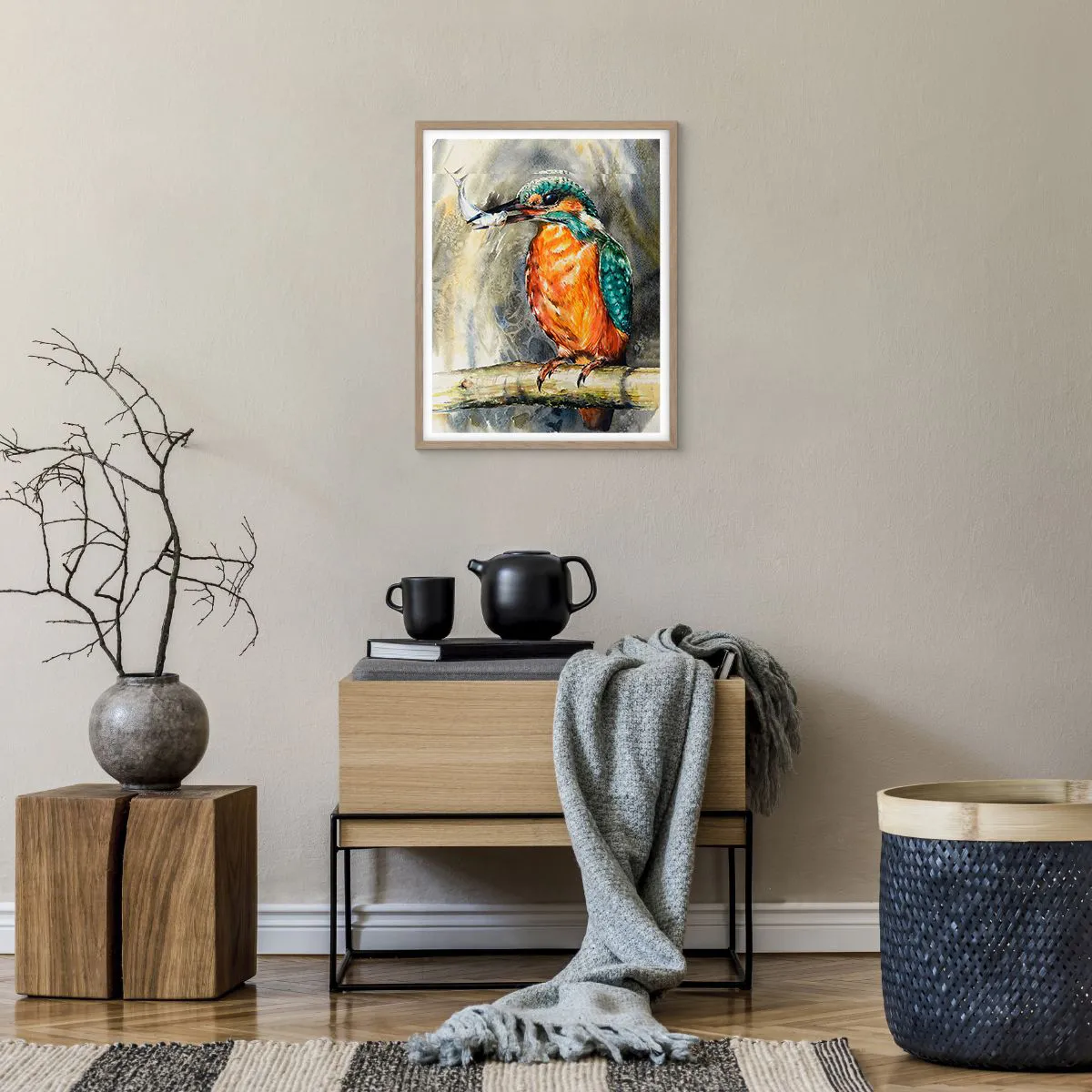 Plakat i ramme af lyst egetræ - Naturens lov - 40x50 cm