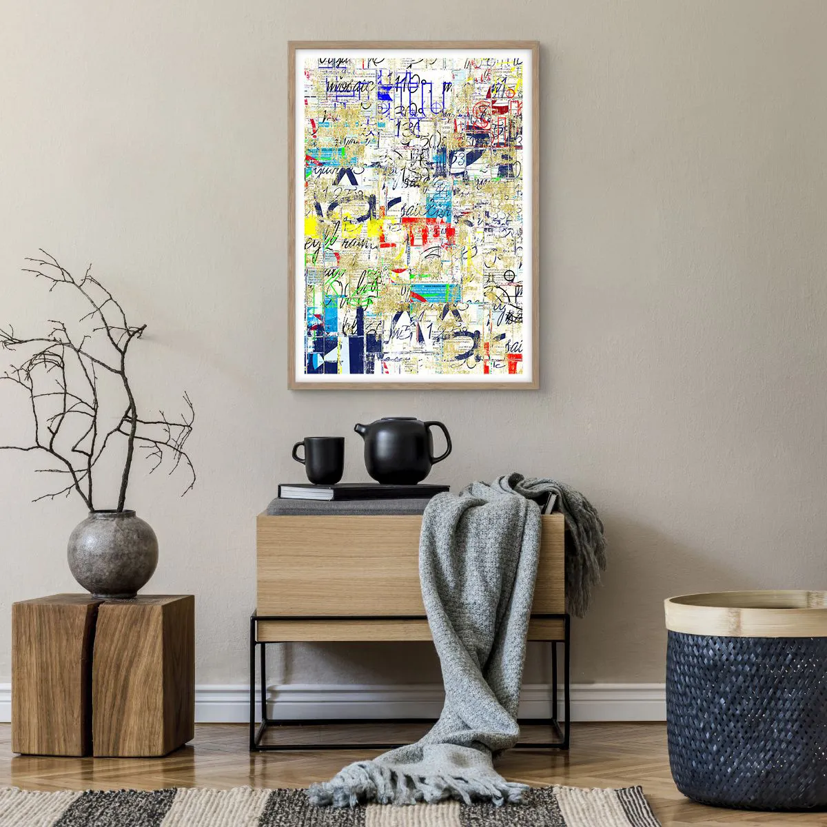 Plakat i ramme af lyst egetræ - Simpelthen en fryd for øjet - 50x70 cm