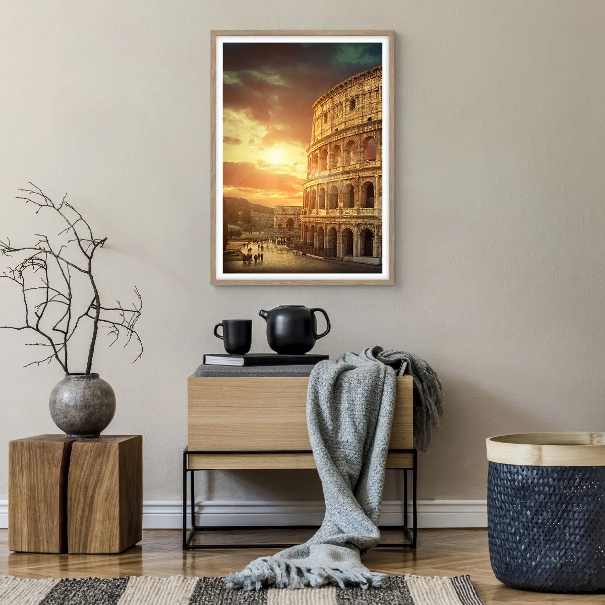 Plakat i ramme af lyst egetræ - Kolossalt indtryk - 50x70 cm