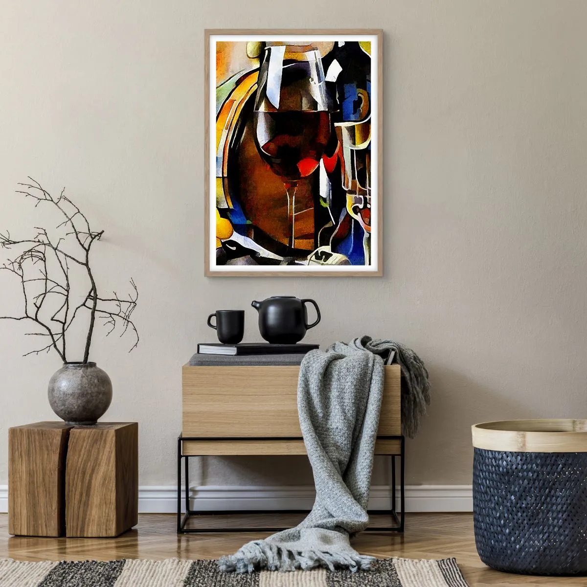 Poster in einem Rahmen aus heller Eiche - Und die Welt nimmt Farben an - 50x70 cm