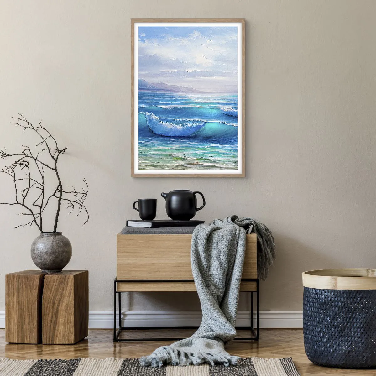 Pôster com moldura de carvalho claro - Conforta e consola - 50x70 cm