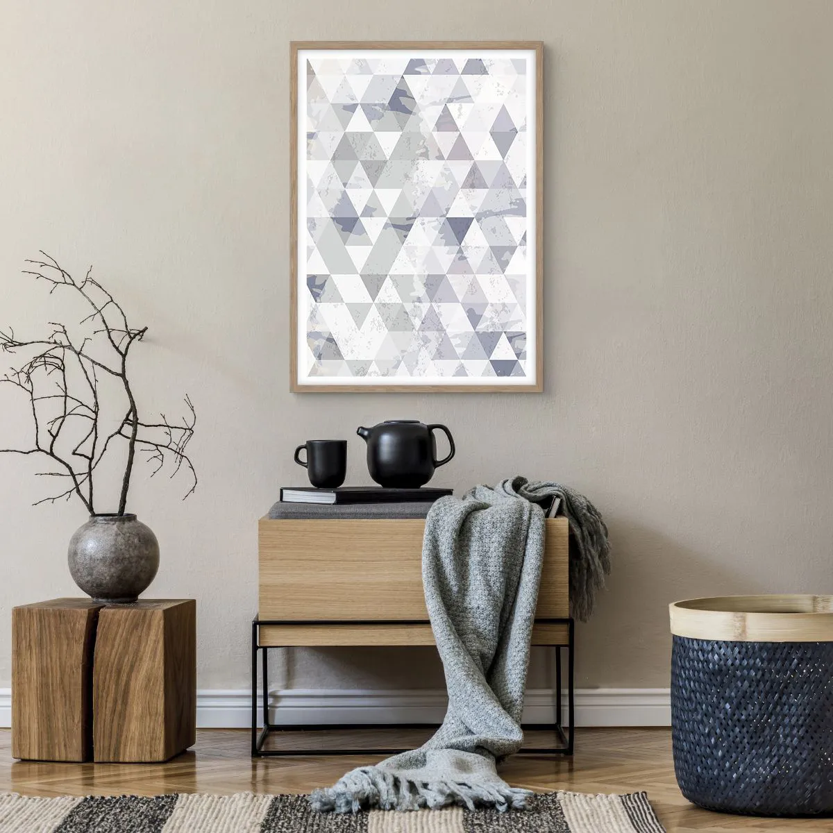 Poster in einem Rahmen aus heller Eiche - Im Rhythmus auf drei - 50x70 cm