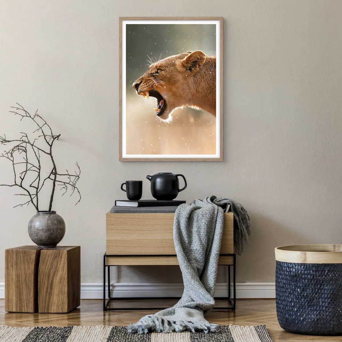 Plakat w ramie jasny dąb - Spróbuj nie posłuchać - 50x70 cm