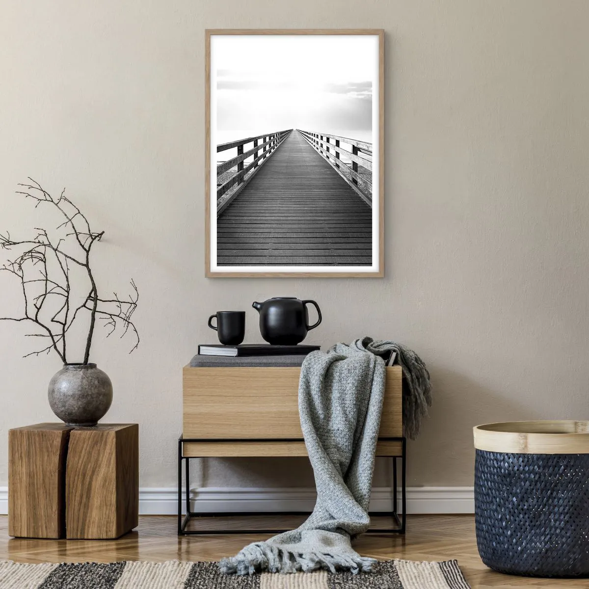 Poszter világos tölgy keretben - A messzeségbe... - 50x70 cm