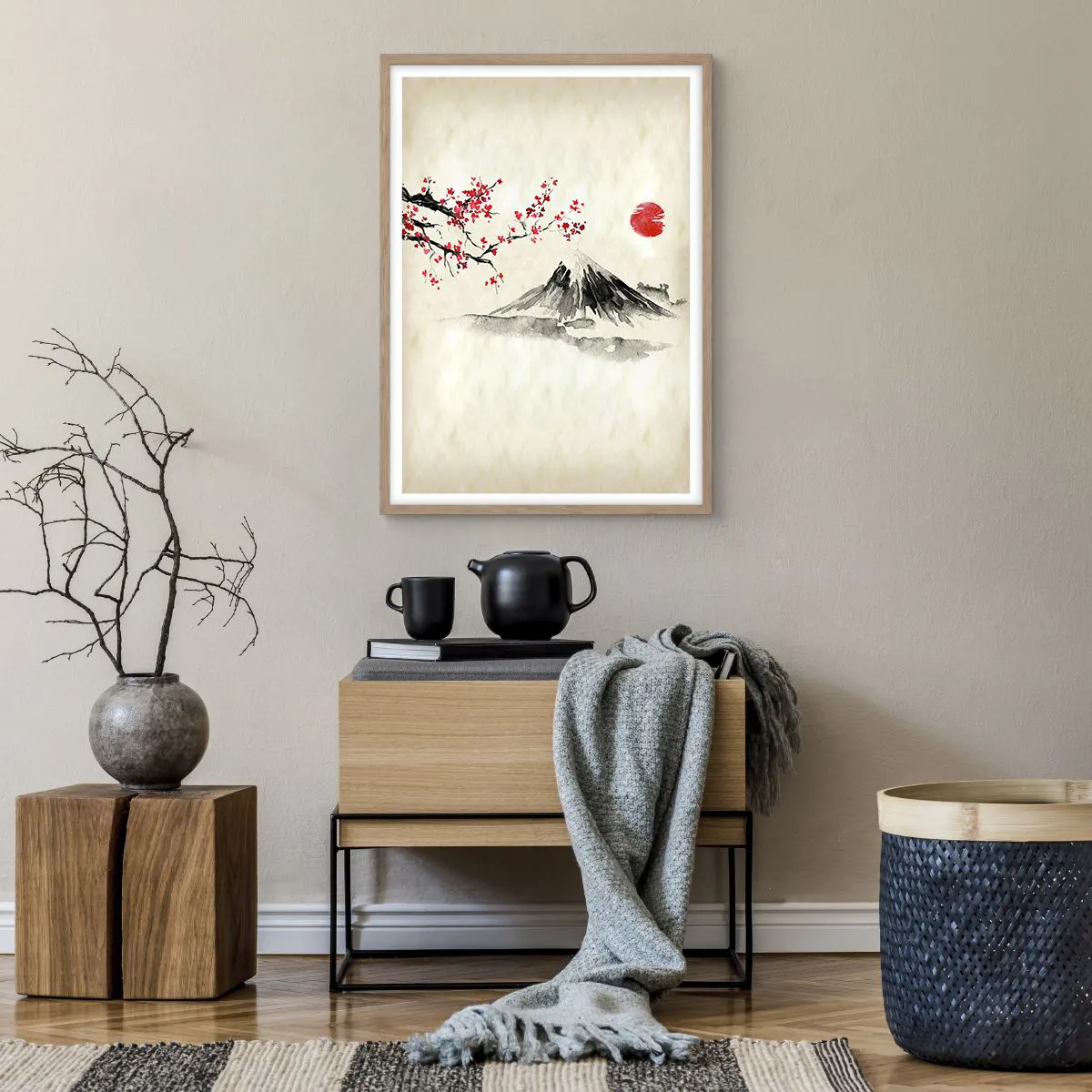 Pôster com moldura de carvalho claro - Ame o Japão - 50x70 cm