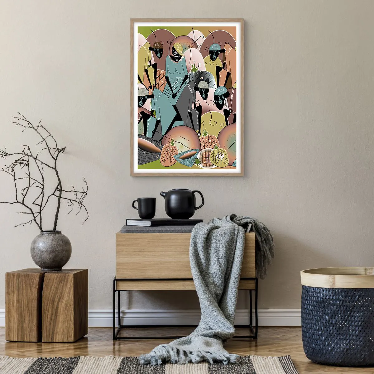 Poszter világos tölgy keretben - Jön a nagy ünnep - 50x70 cm