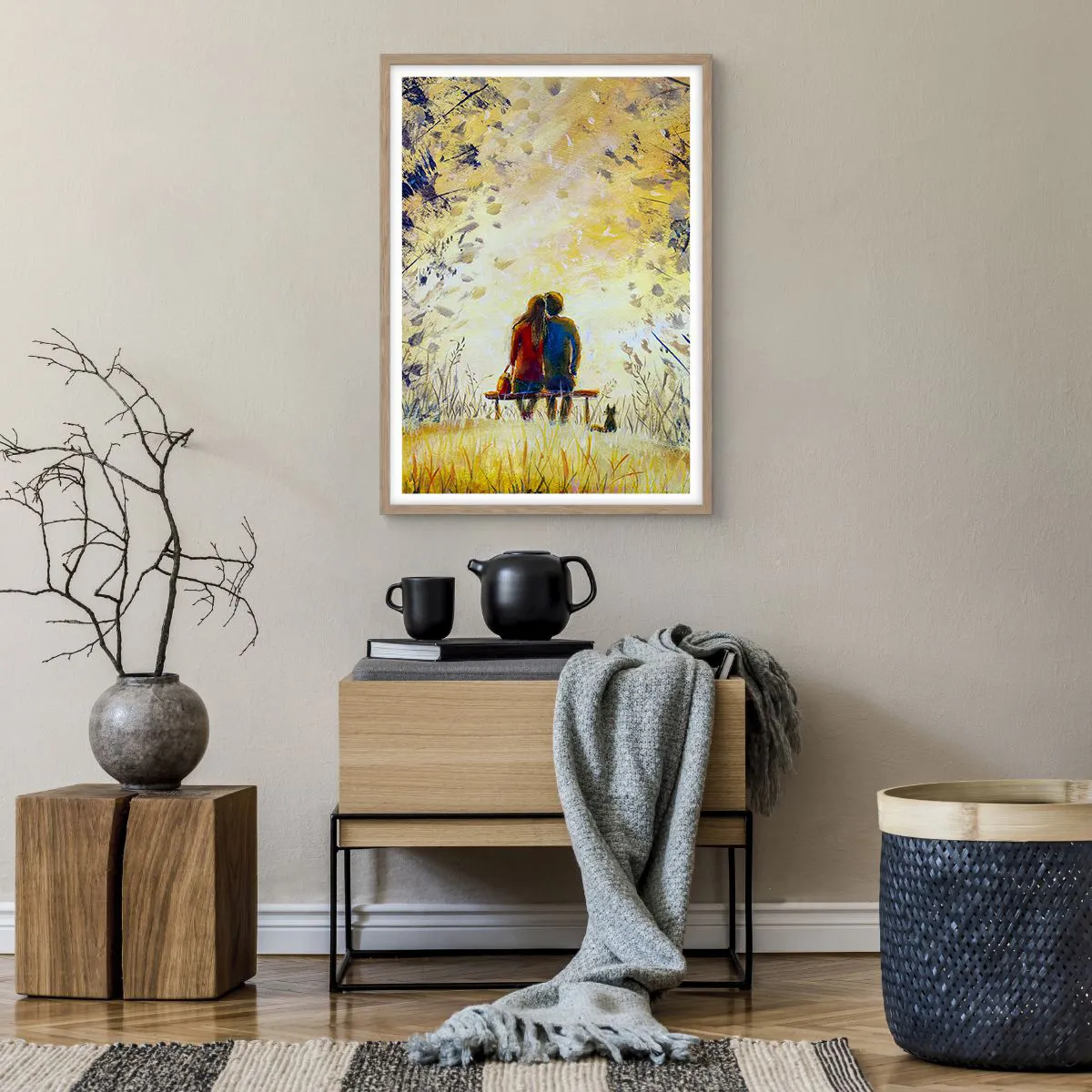 Poszter világos tölgy keretben - Varázslatos pillanat - 50x70 cm