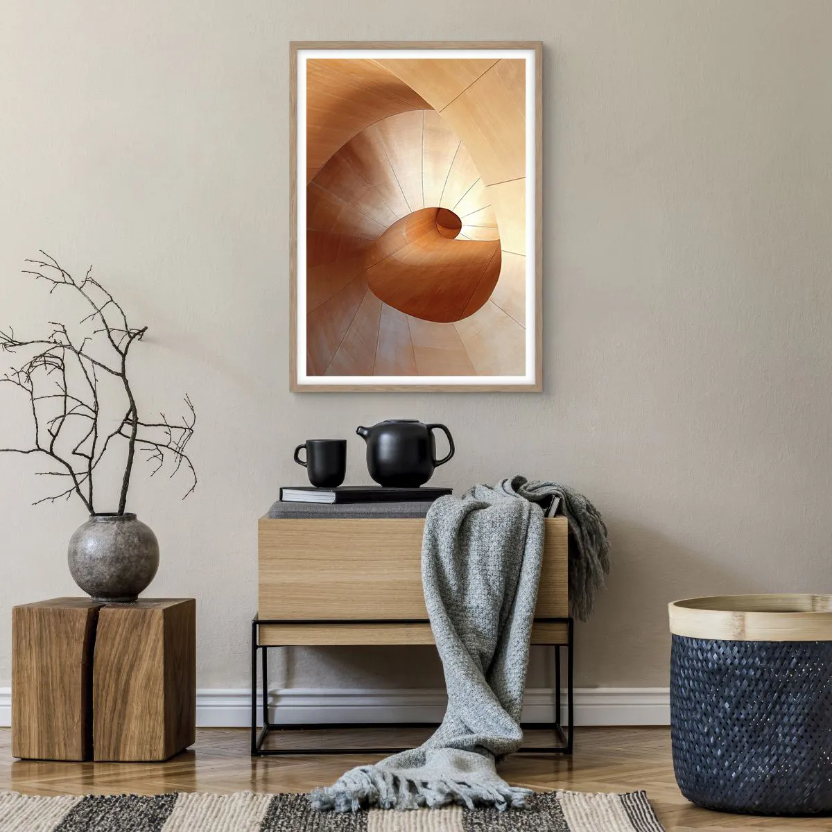 Poszter világos tölgy keretben - Építészeti szerpentin - 50x70 cm