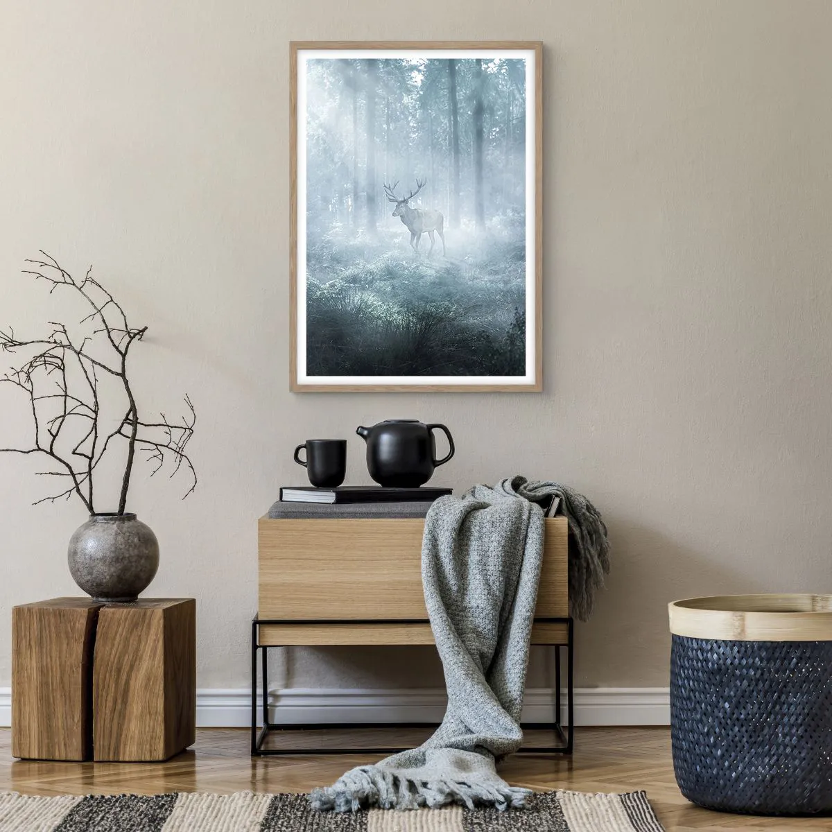 Affisch i ram av ljusek - Morgonrond runt godset - 50x70 cm