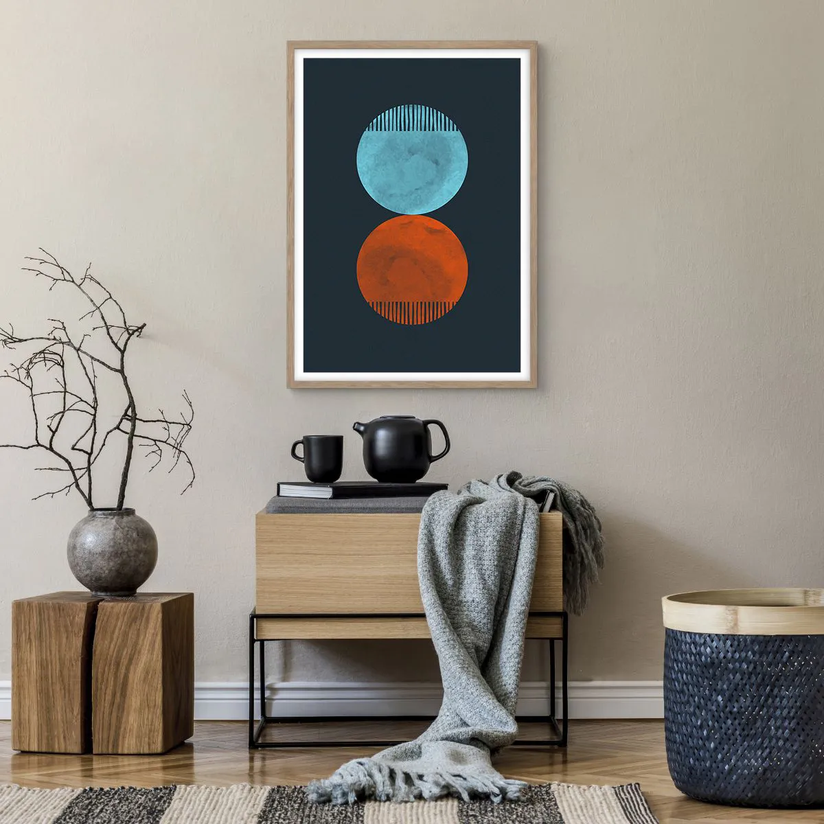 Póster en marco roble claro - ¿Solo geometría? - 50x70 cm