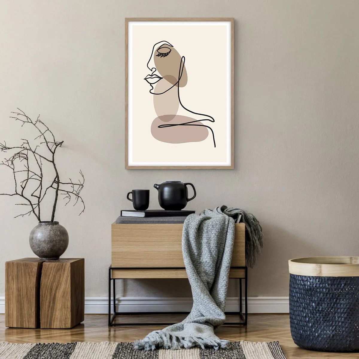 Poster in light oak frame - Certain Line of Beauty - 50x70 cm