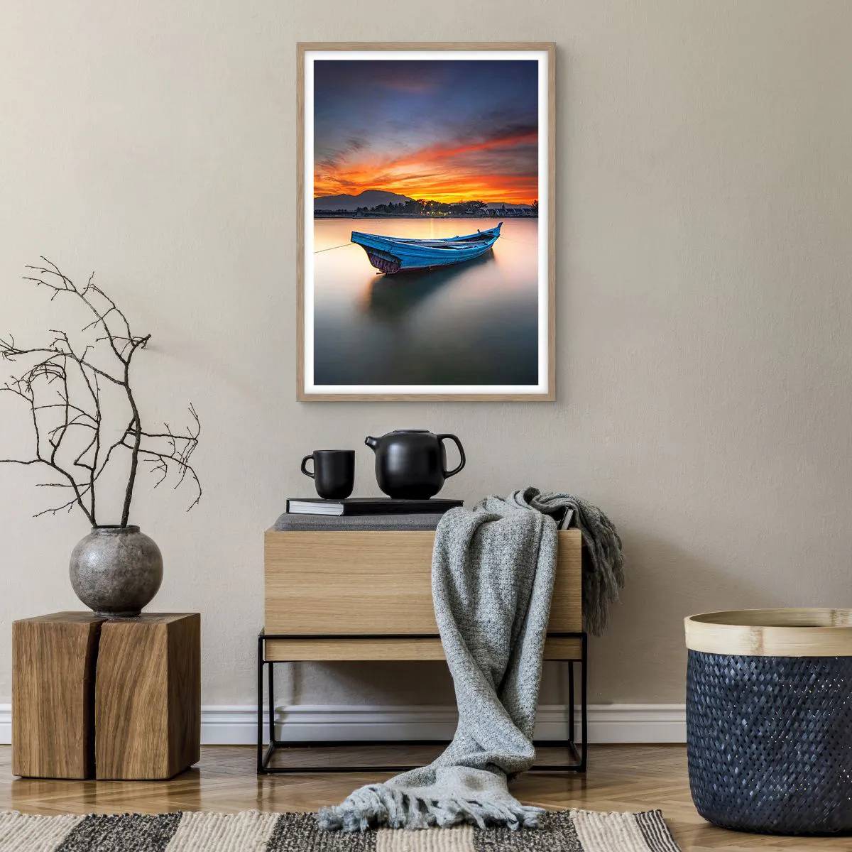 Affiche dans un chêne clair - Poster - Une bonne nuit arrive - 50x70 cm