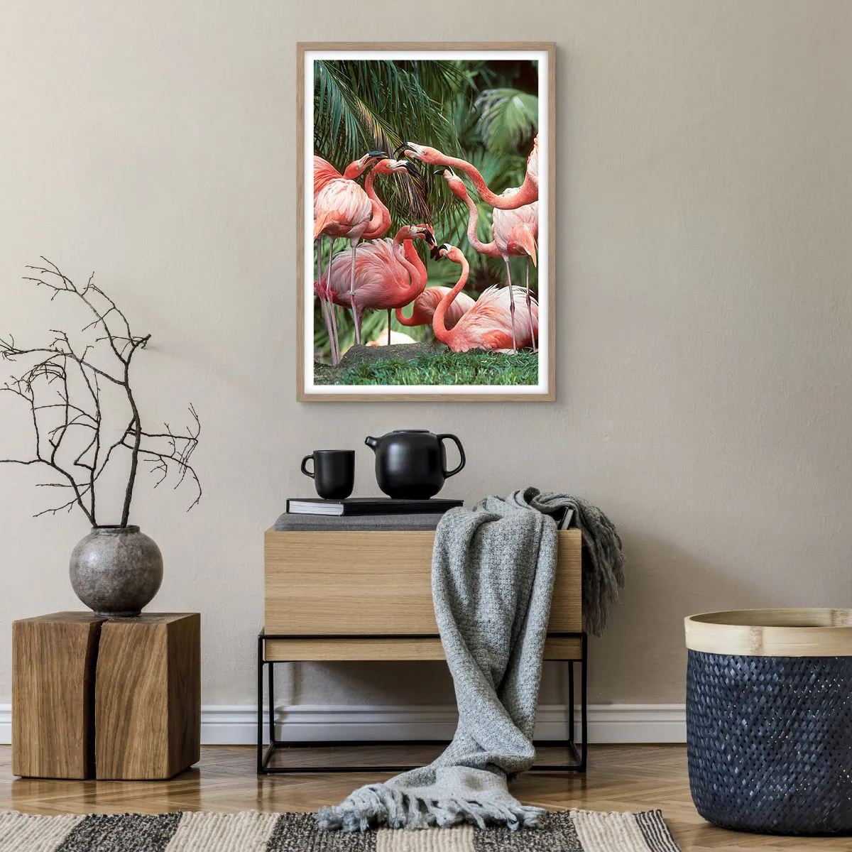 Pôster com moldura de carvalho claro - Fofocas da tarde - 50x70 cm