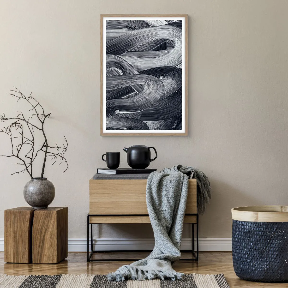 Poster in light oak frame - Fluidity of Reality - 50x70 cm