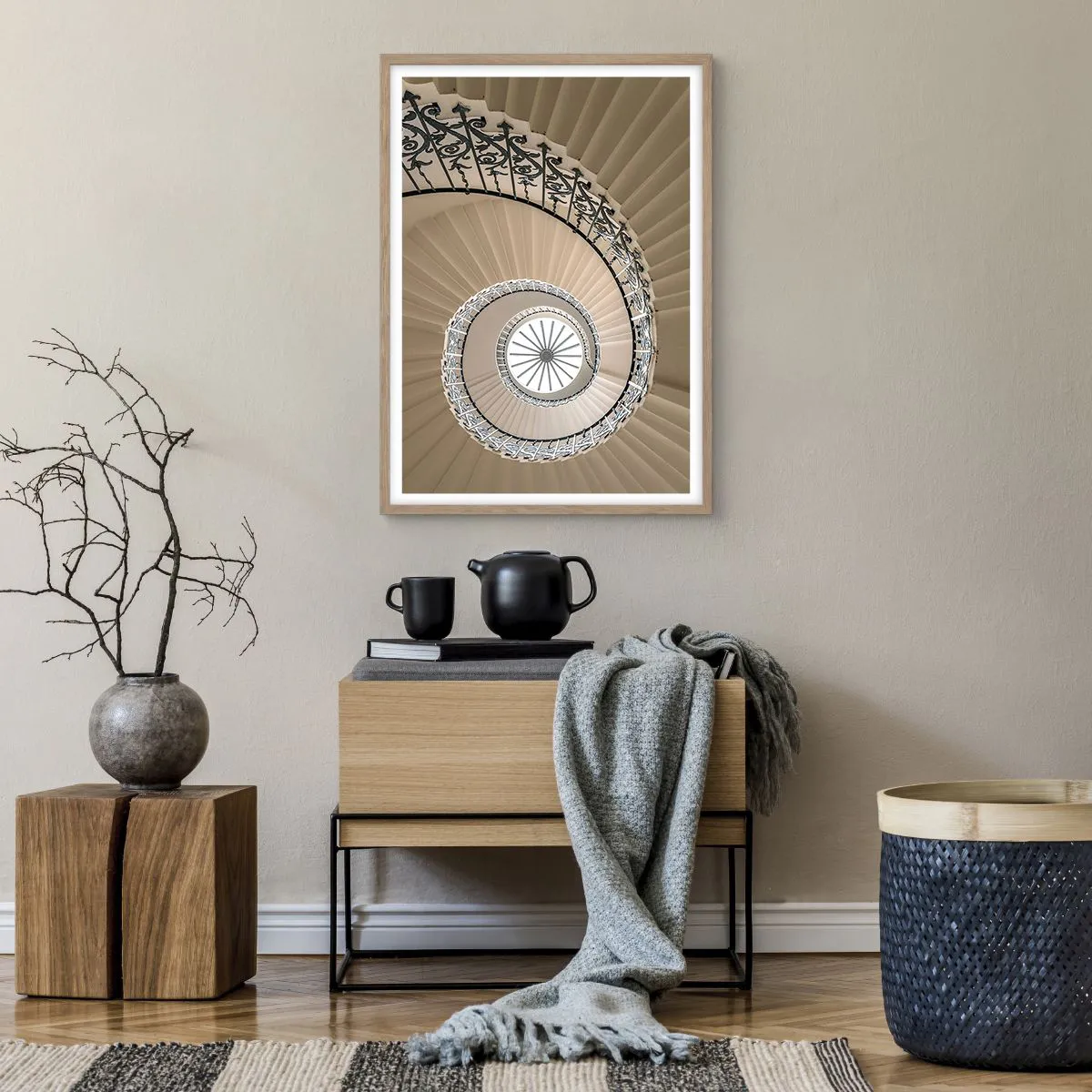 Affiche dans un chêne clair - Poster - À l'intérieur de la coquille - 50x70 cm