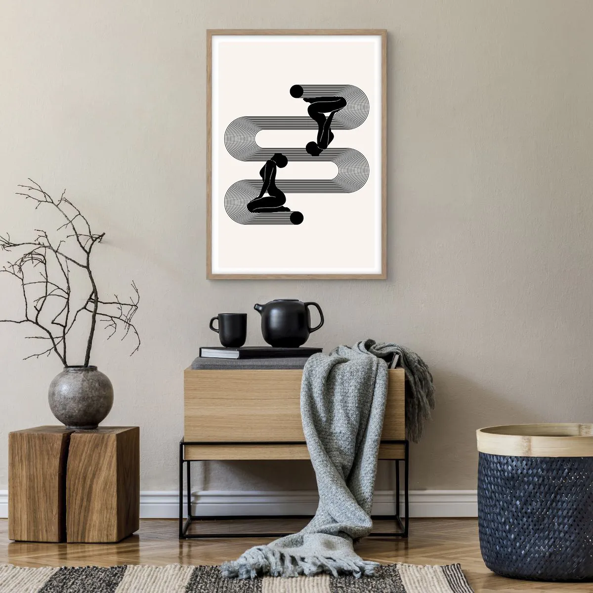 Affiche dans un chêne clair - Poster - Symétrie sensuelle - 50x70 cm