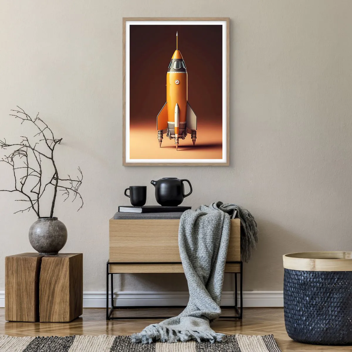 Affiche dans un chêne clair - Poster - Ça commence par un rêve - 50x70 cm