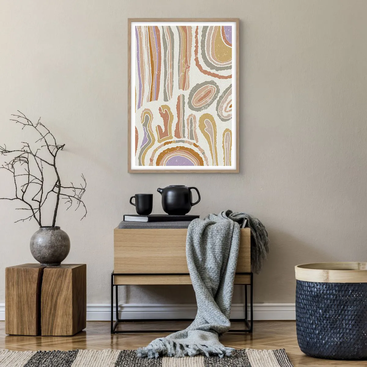 Poszter világos tölgy keretben - Színes keresztmetszetek - 50x70 cm