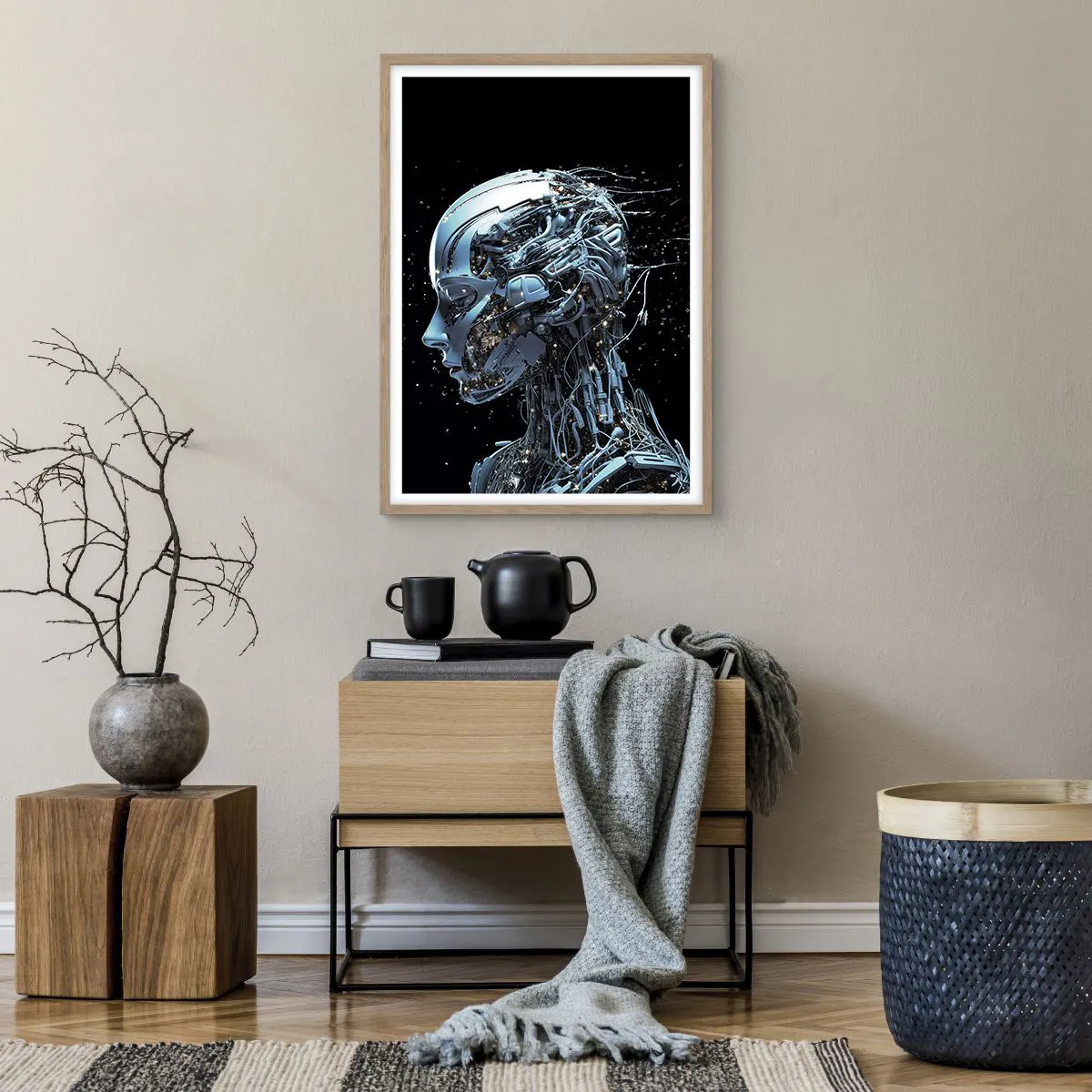 Affisch i ram av ljusek - Teknik är en kvinna - 50x70 cm