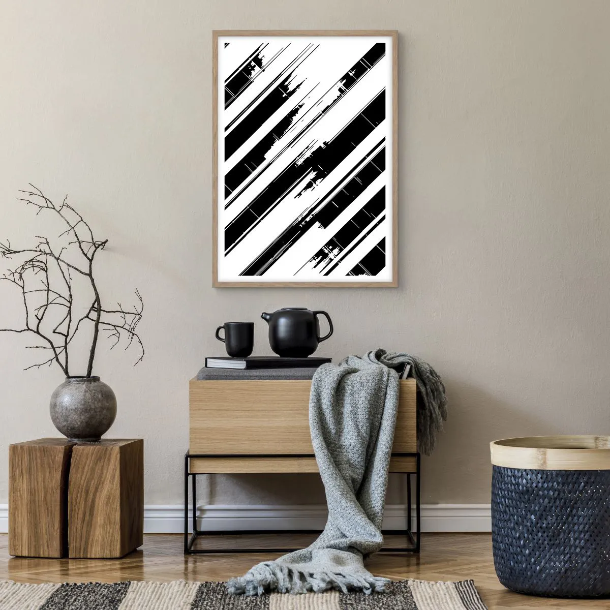 Affisch i ram av ljusek - Intensiv och dynamisk komposition - 50x70 cm