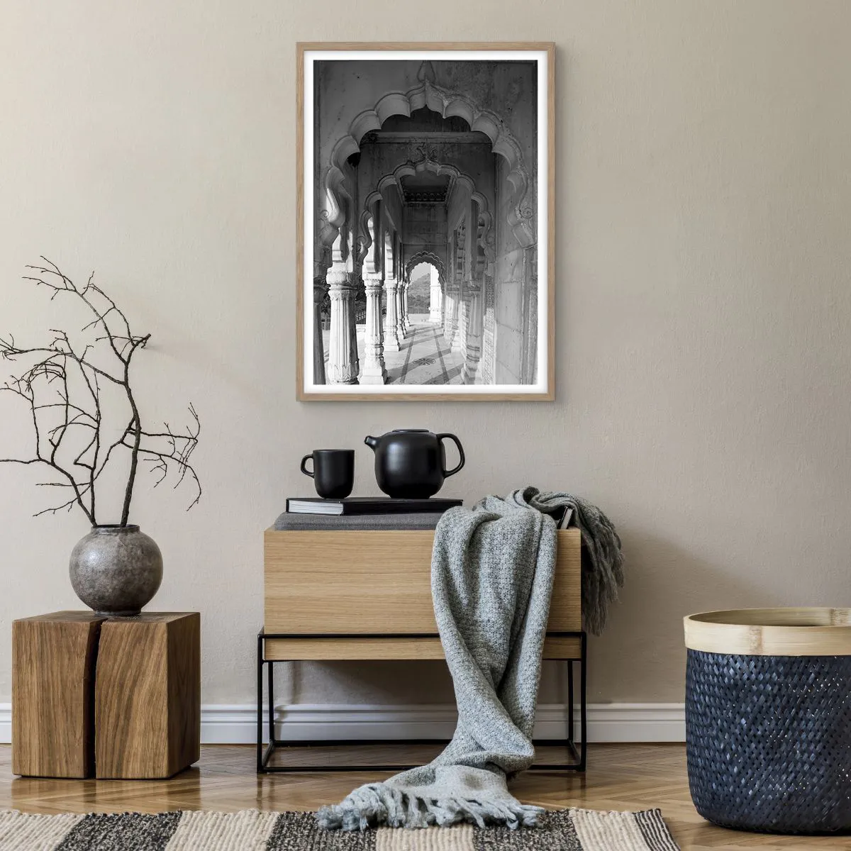 Plakat w ramie jasny dąb - Tu dzieją się baśnie Wschodu - 50x70 cm