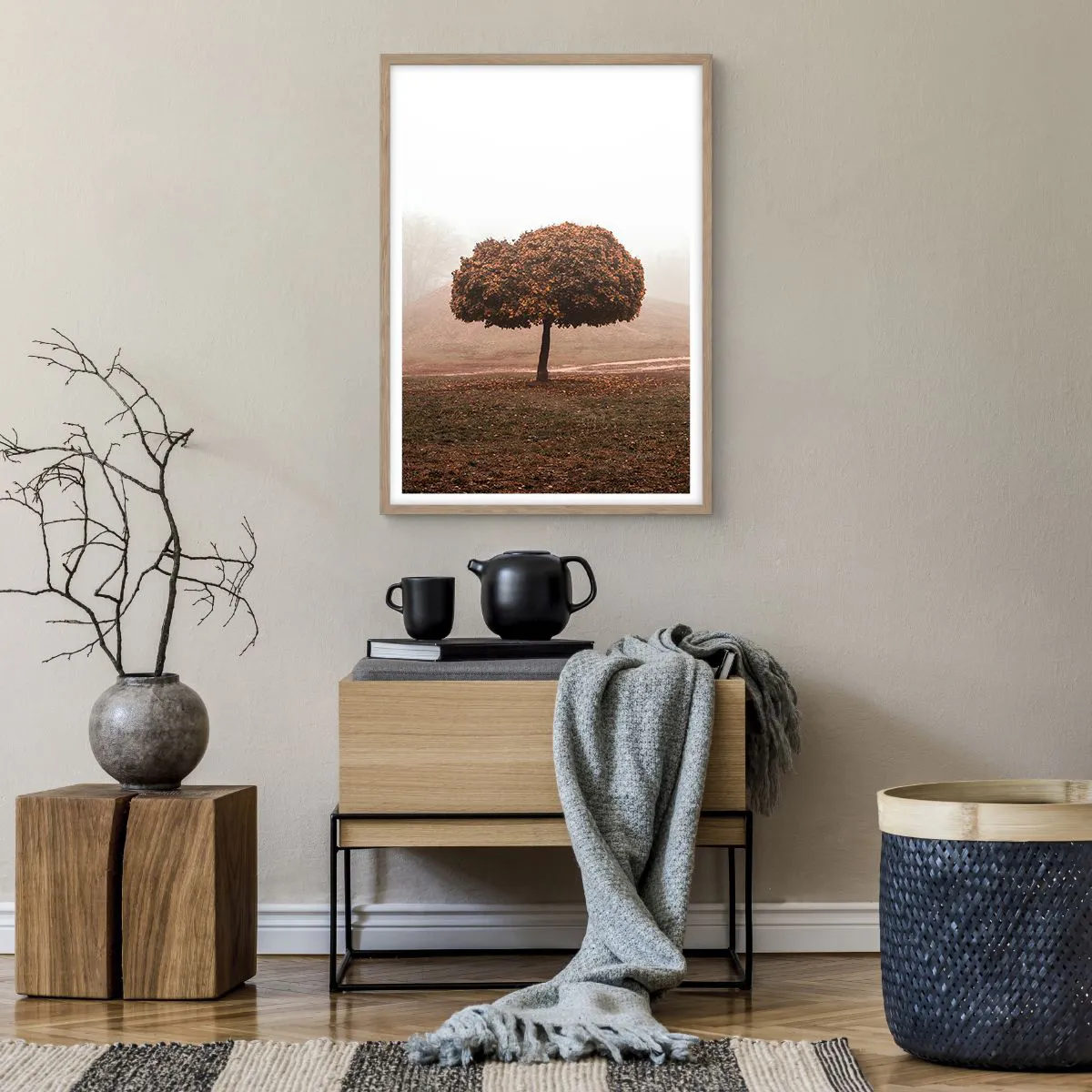 Póster en marco roble claro - Después de un verano ajetreado - 50x70 cm