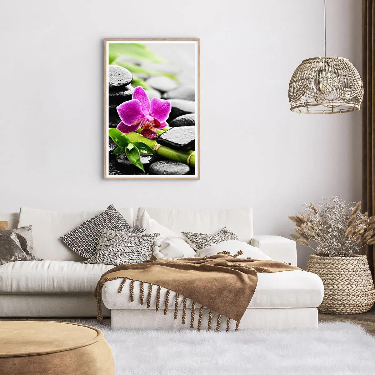 Poster în ramă de stejar deschis - Într-un echilibru pașnic - 61x91 cm