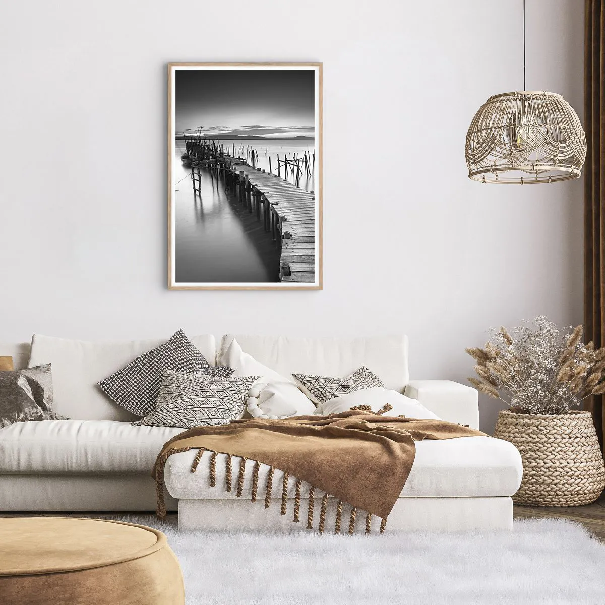 Affiche dans un chêne clair - Poster - La paix d'un rivage oublié - 61x91 cm