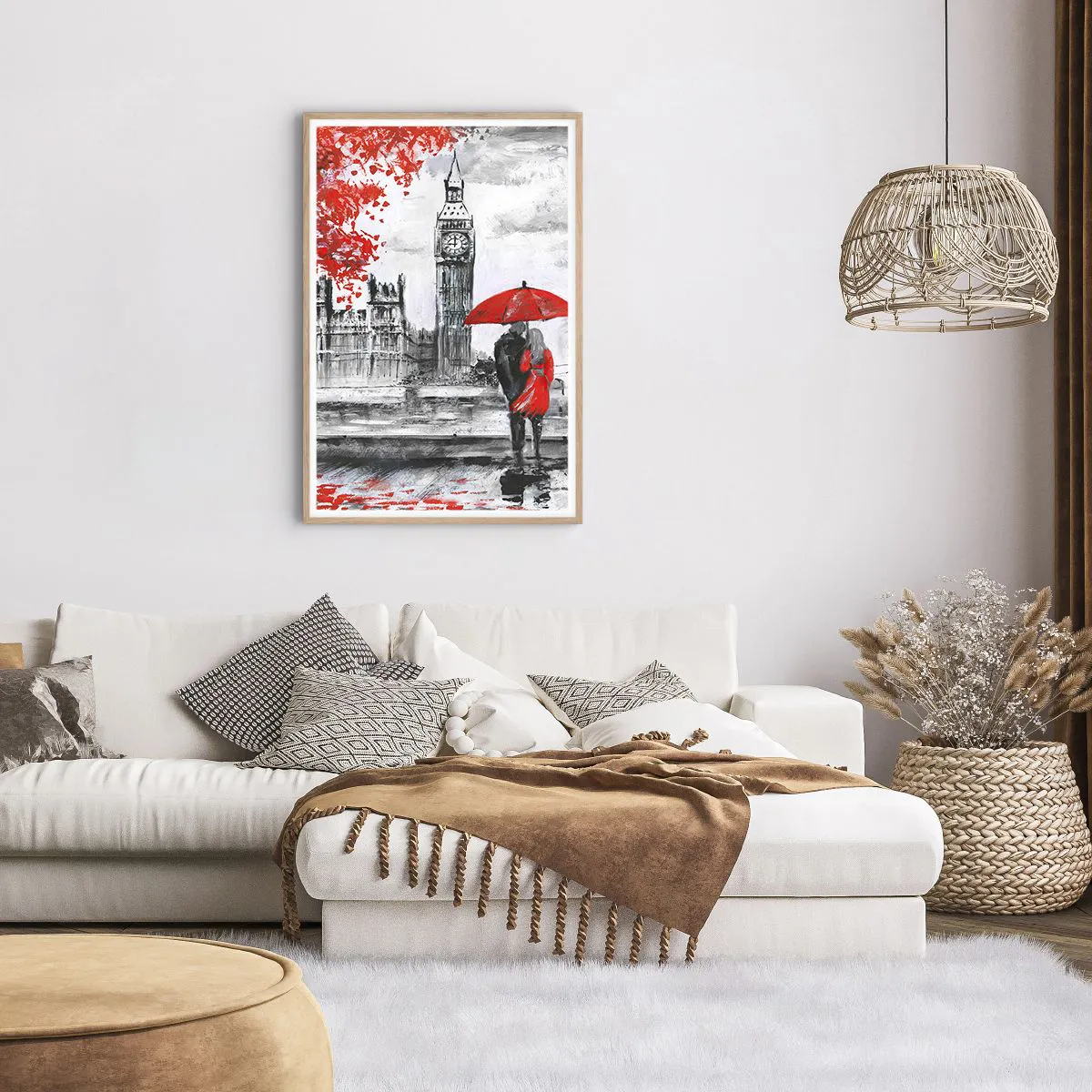 Poster in einem Rahmen aus heller Eiche - Verliebt in London - 61x91 cm