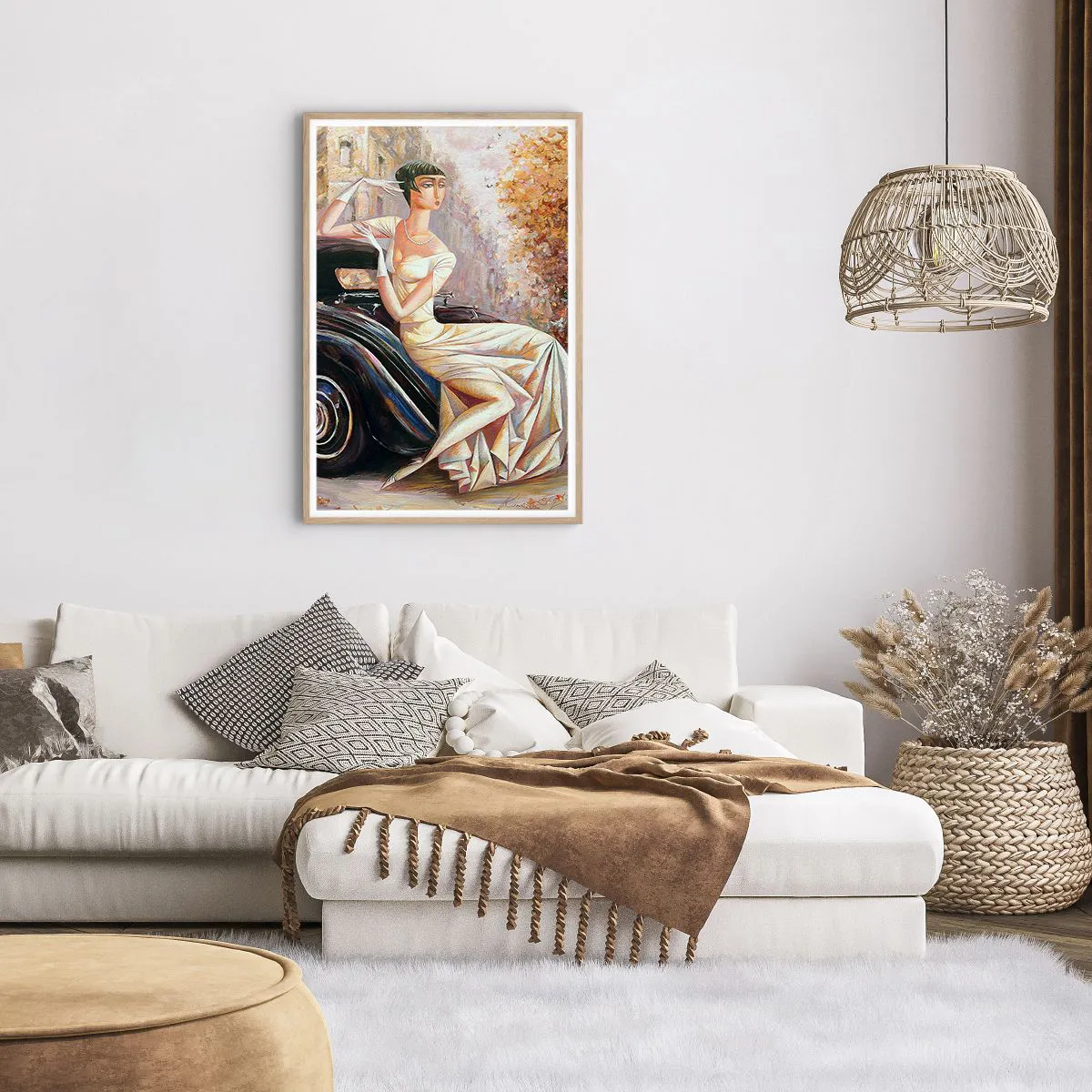 Plakát v rámu světlý dub - Elegance v retro stylu - 61x91 cm