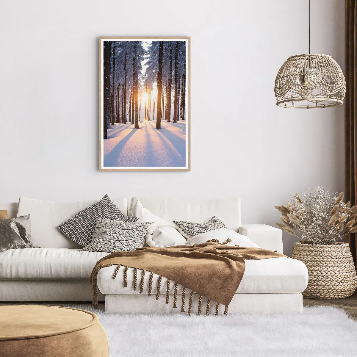 Poster in einem Rahmen aus heller Eiche - Ganz klar schwarz auf weiß - 61x91 cm