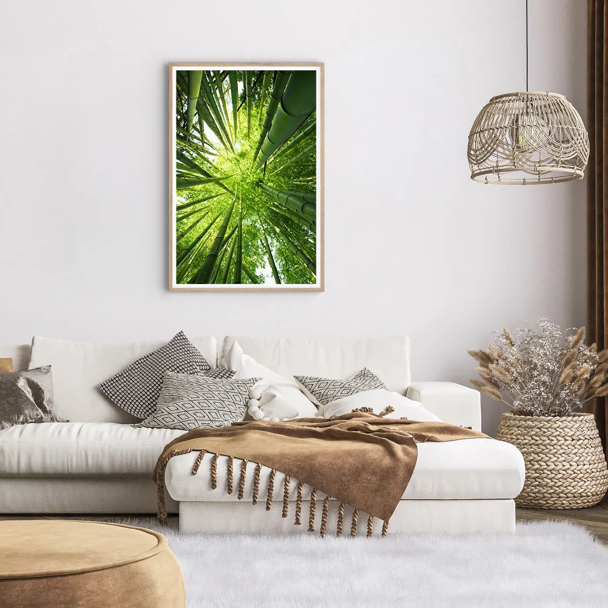 Poster in light oak frame - In a Bamboo Forest - 61x91 cm